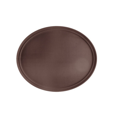 CAC China PDTO-2722BN Brown Plastic Oval Super Tray (6 Each Per Case)