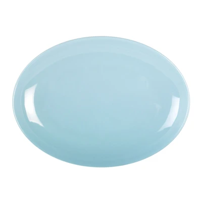 Thunder Group 2910 10.25" W x 7.5" D Blue Jade Melamine Oval Platter