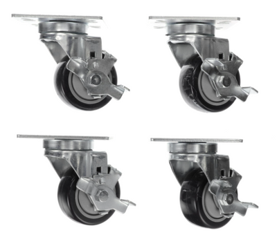 Component Hardware CSTPK-3PUUP-B 3” Caster Blue Polyurethane Universal Plate Caster