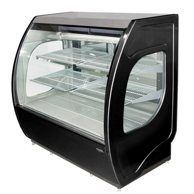 Howard McCray ELITE-4-DC-HC-B 19 Cu. Ft. Black Curved Glass Full Service 4 Shelves Elite Series Refrigerated Bakery Display Case - 115 Volts