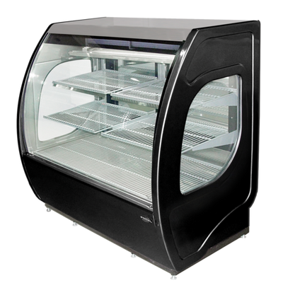 Howard McCray ELITE-4-DC-HC-B 19 Cu. Ft. Black Curved Glass Full Service 4 Shelves Elite Series Refrigerated Bakery Display Case - 115 Volts