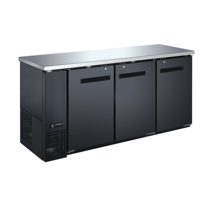 Omcan USA 50061 19.6 Cu. Ft. Three Sections Reach-In Refrigerated Back Bar Cooler - 115 Volts 1-Ph