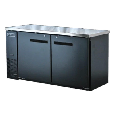 Spartan Refrigeration SBBB-60 60.75" W Black Stainless Steel 2 Solid Doors Back Bar - 115 Volts