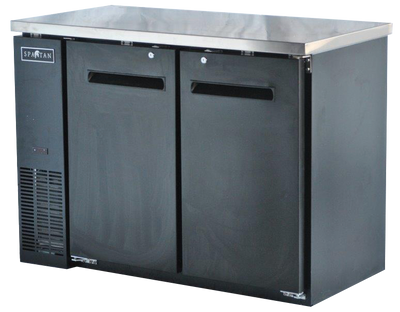 Spartan Refrigeration SBBB-48 48.88" W Black Stainless Steel 2 Solid Doors Back Bar -115 Volts