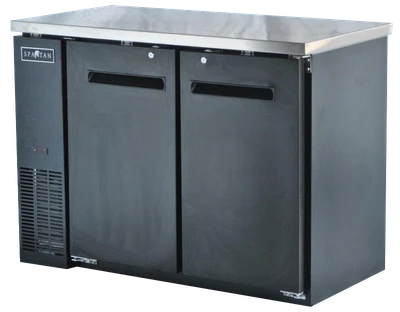 Spartan Refrigeration SBBB-48 48.88" W Black Stainless Steel 2 Solid Doors Back Bar -115 Volts