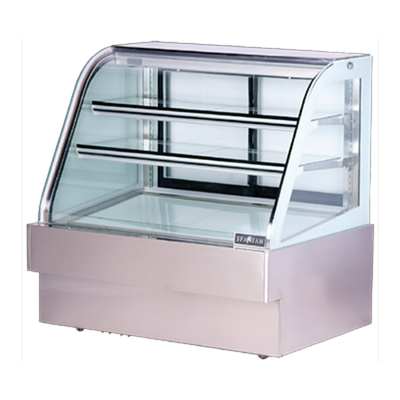 Spartan Refrigeration SD-48 47.25" W Stainless Steel 2 Shelves Full Service Curved Glass Deli Case -110 Volts