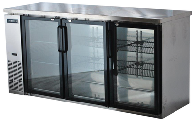 Spartan Refrigeration SSGBB-72 72.75" W Stainless Steel 2 Glass Doors Back Bar - 115 Volts