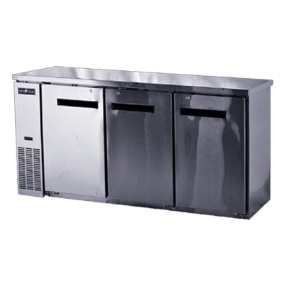 Spartan Refrigeration SSBB-72 72.75" W Stainless Steel 3 Solid Doors Back Bar - 115 Volts
