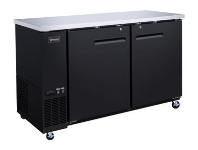 Omcan USA 50059 15.8 Cu. Ft. Two Sections Reach-In Refrigerated Back Bar Cooler - 115 Volts 1-Ph