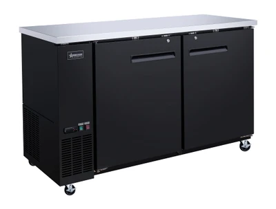 Omcan USA 50059 15.8 Cu. Ft. Two Sections Reach-In Refrigerated Back Bar Cooler - 115 Volts 1-Ph