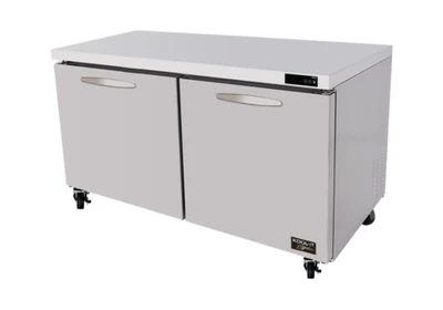 MVP Group KUCF-60-2 Kool-It Signature 16.7 Cu. Ft. Stainless Steel 2 Solid Doors Undercounter Freezer - 115 Volts