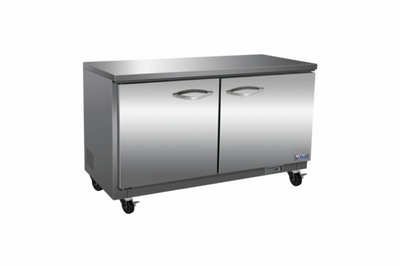 MVP Group IUC36F 36.4" W Stainless Steel 2 Solid Doors IKON Undercounter Freezer - 115 Volts