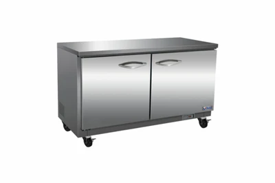 MVP Group IUC36F 36.4" W Stainless Steel 2 Solid Doors IKON Undercounter Freezer - 115 Volts