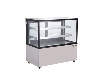 MVP Group KBF-72D 47" H x 70.8" W x 27" D Freestanding Straight Glass Front LED Top & Shelf Lights Kool-It Ambient Display Case - 110 Volts 1-Ph