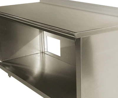 Advance Tabco TA-48 12" x 12" Cut Out for Plumbing in Back Panel or Undershelf