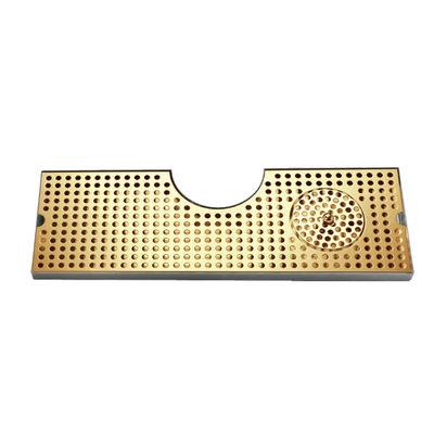 Micro Matic DP-MET-T-PVD-24GR-Z 24" W x 8.5" D Stainless Steel and Brass with Glass Rinser Drip Tray Trough