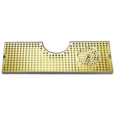 Micro Matic DP-MET-T-PVD-24GR-Z 24" W x 8.5" D Stainless Steel and Brass with Glass Rinser Drip Tray Trough
