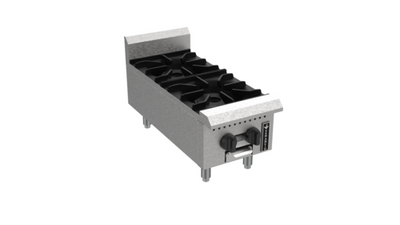 Venancio USA PHP12G-CT-LP 12" W Stainless Steel 2 Burners with Legs Countertop Liquid Propane Prime Hotplate - 50,000 BTU