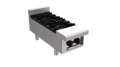 Venancio USA R12CT-12B-NG 12" W Stainless Steel 2 Burners with Legs Countertop Natural Gas Hotplate - 64,000 BTU