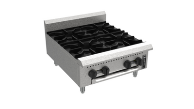 Venancio USA PHP24G-CT-LP 24" W Stainless Steel 4 Burners with Legs Countertop Liquid Propane Prime Hotplate - 100,000 BTU
