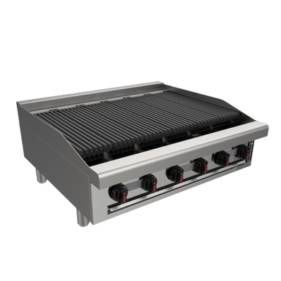 Venancio USA R18CT-18C-LP 18" W Radiant Manual Controls Liquid Propane Radiant Charbroiler - 49,998 BTU