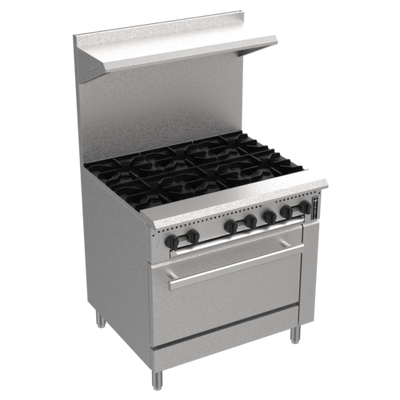 Venancio USA PRO36G-ST-LP 36" W 6 Burners Liquid Propane Prime Restaurant Range - 185,000 BTU