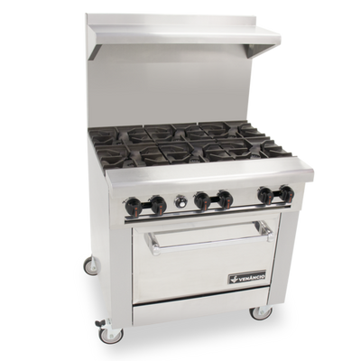 Venancio USA R36CO-36B-NG 36" W 6 Burners Natural Gas Restaurant Range - 227,000 BTU