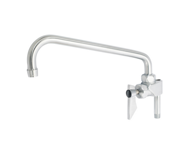 Krowne DX-139 Solid Chrome Plated Ultra-Polish Satin Finish Add-on Faucet with 12" Swing Spout Diamond Series