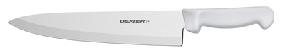 Dexter 31601 10" White Polypropylene Handle High Carbon Steel Basics (31601) Chef's or Cook's Knife