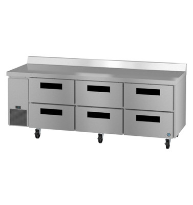 Hoshizaki WLR93B-D6 30.17 Cu. Ft. Stainless Steel Reach-In 6 Drawers Steelheart Series Worktop Refrigerator - 115 Volts