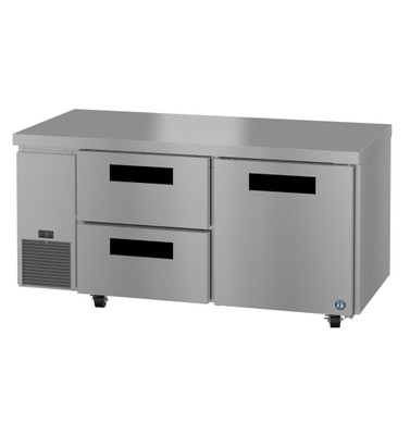 Hoshizaki ULR67B-D2 19.97 Cu. Ft. Two-Section Solid Door Stainless Steel Reach-In Steelheart Series Undercounter Refrigerator - 115 Volts