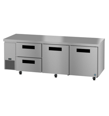 Hoshizaki ULR93B-D2 30.17 Cu. Ft. Three-Section Solid Door Stainless Steel Reach-In Steelheart Series Undercounter Refrigerator - 115 Volts