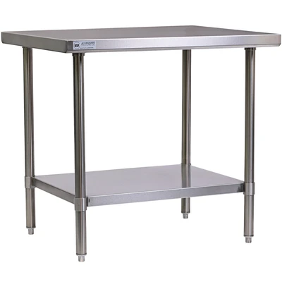Allmont ALL16GWT3036 30" x 36" 16 Gauge Stainless Steel Work Table with SS Undershelf and Legs