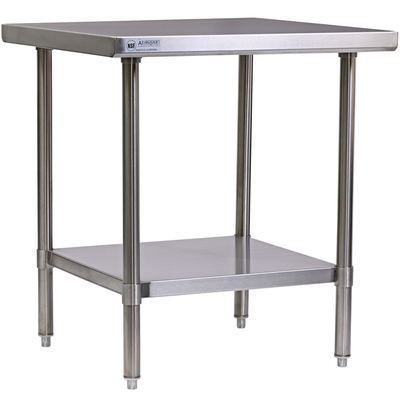 Allmont ALL16GWT3030 30" x 30" 16 Gauge Stainless Steel Work Table with SS Undershelf and Legs