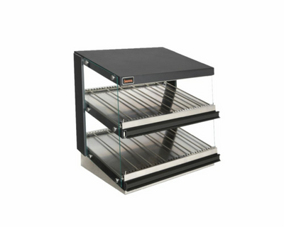 MVP Group SHDM-50PT 49.6" W Black Powder Coated Finish Pass-Through Countertop Sierra Heated Display Merchandiser - 1800 Watts