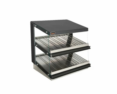 MVP Group SHDM-44PT 43.5" W Black Powder Coated Finish Pass-Through Countertop Sierra Heated Display Merchandiser - 1800 Watts