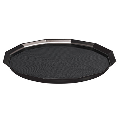 Service Ideas TRPN1614RIBSBX 16" W Black Onyx Round Serving Tray