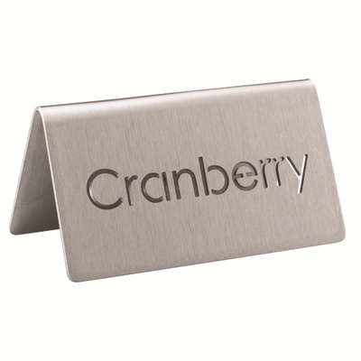 Service Ideas 1C-BF-CRANBERRY-MOD 3&quot; W Stainless Steel Brushed Finish Printed Signs