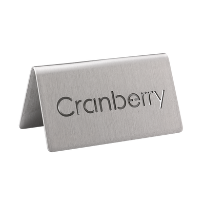 Service Ideas 1C-BF-CRANBERRY-MOD 3" W Stainless Steel Brushed Finish Printed Signs