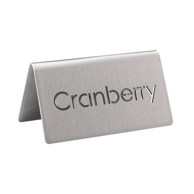Service Ideas 1C-BF-CRANBERRY-MOD 3" W Stainless Steel Brushed Finish Printed Signs