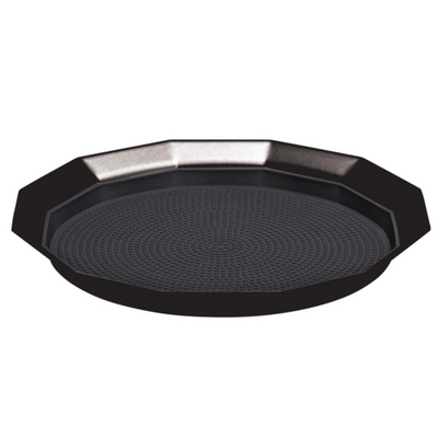 Service Ideas TRPN119RIBSBX 11" W Black Onyx Round Serving Tray