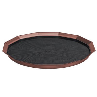 Service Ideas TRPN1614RIBSRG 16" W Rose Gold Round Serving Tray