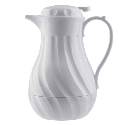 TableCraft Products 1001402 40 Oz. Plastic White Cash & Carry Connoisserve Coffee Decanter