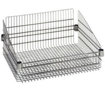 Quantum BSK2424C 24&quot; W x 24&quot; L x 10&quot; H Chrome Plated Post Mount Basket
