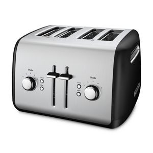 KitchenAid KMT4115OB 4 Slice Long Slot Toaster Onyx Black with High-Lift Lever - 120 Volts