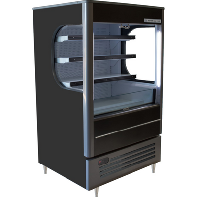 Beverage Air VMHC-7-1-B 8 Cu. Ft. Black Vinyl Vertical Case Vuemax Series Open-Air Merchandiser - 115 Volts
