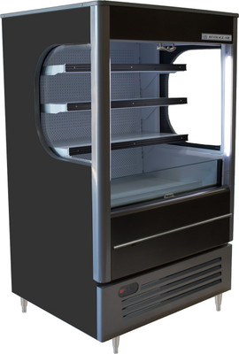 Beverage Air VMHC-7-1-B 8 Cu. Ft. Black Vinyl Vertical Case Vuemax Series Open-Air Merchandiser - 115 Volts