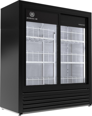 Beverage Air MT41-54-1-SDB 19.5 Cu. Ft. Reach-In Two-Section MarketMax Series Refrigerated Merchandiser - 115 Volts