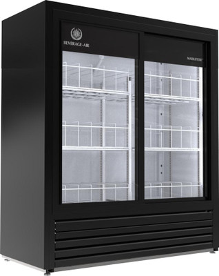 Beverage Air MT41-54-1-SDB Marketeer™ 19.5 Cu. Ft.. Reach-In Two-Section Series Refrigerated Merchandiser - 115 Volts