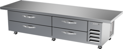 Beverage Air WTFCS84HC-96 17.46 Cu. Ft. Stainless Steel 2-Section Worktop Cook Stand Freezer - 115 Volts